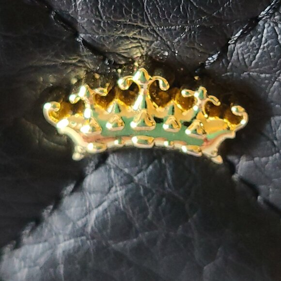 JUICY COUTURE BLACK CLUTCH QUILTED DOUBLE ZIPPER TASSEL WRISTLET GOLD HEARTS - Picture 2 of 10